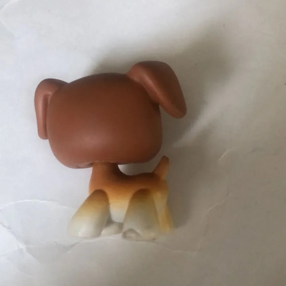 LPS Littlest Pet Shop Brown & White Boxer Dog Puppy loose figure - Picture 2 of 3